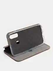 Золотой чехол-книжка Samsung A60 Золотой и Черный цвет с карманом для карт и денег