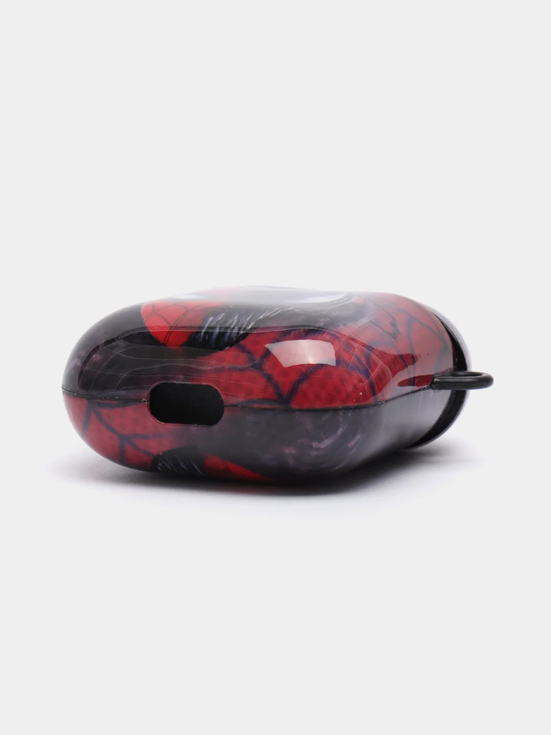 Алый чехол с рисунком на AirPods 1 и AirPods 2 с карабином