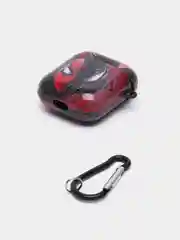 Алый чехол с рисунком на AirPods 1 и AirPods 2 с карабином