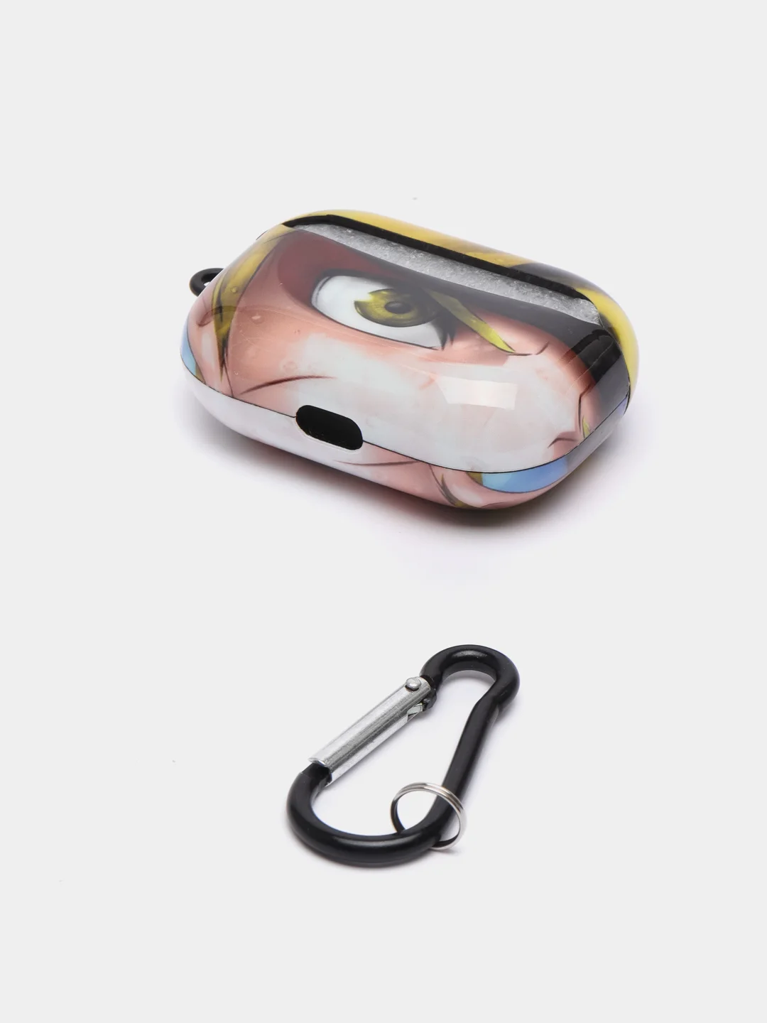Светло-жёлтый чехол с рисунком на AirPods Pro, с карабином
