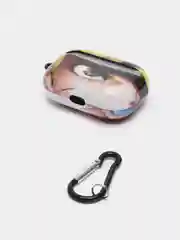 Светло-жёлтый чехол с рисунком на AirPods Pro, с карабином