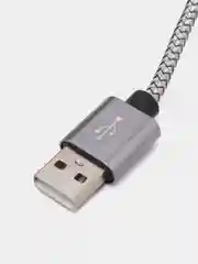 Серый кабель Lightning для iPhone в прочной плетенной оплетке