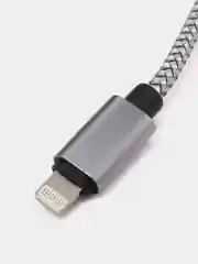Серый кабель Lightning для iPhone в прочной плетенной оплетке