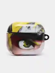 Светло-жёлтый чехол с рисунком на Airpods 3, с карабином