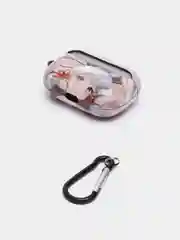 Бежевый меланж чехол с рисунком на AirPods Pro, с карабином