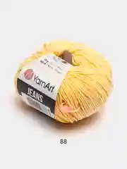 Желтый пряжа YarnArt Jeans, 55% Хлопок, 45% Акрил, 50 г, 160 м  (часть1) Ярн Арт Джинс