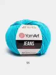 Бирюзовый пряжа YarnArt Jeans, 55% Хлопок, 45% Акрил, 50 г, 160 м  (часть1) Ярн Арт Джинс