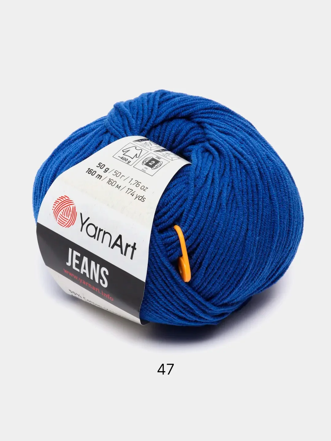 Темно-синий пряжа YarnArt Jeans, 55% Хлопок, 45% Акрил, 50 г, 160 м  (часть1) Ярн Арт Джинс