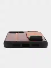 Коричневый чехол кожаный на iPhone 11 / 12 / 13 Pro Max с держателем-подставка айфон карты