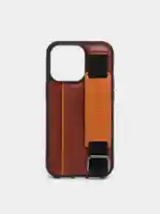 Коричневый чехол кожаный на iPhone 11 / 12 / 13 Pro Max с держателем-подставка айфон карты