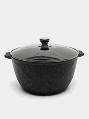 Кастрюля 10л, Мечта, толстостенная, с крышкой, покрытие Granit black,