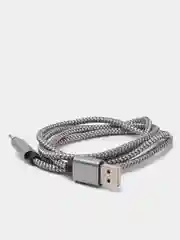 Серый кабель Lightning для iPhone в прочной плетенной оплетке