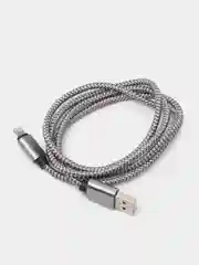 Серый кабель Lightning для iPhone в прочной плетенной оплетке