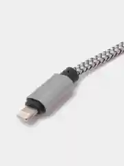 Серый кабель Lightning для iPhone в прочной плетенной оплетке
