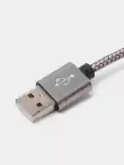 Серый кабель Lightning для iPhone в прочной плетенной оплетке