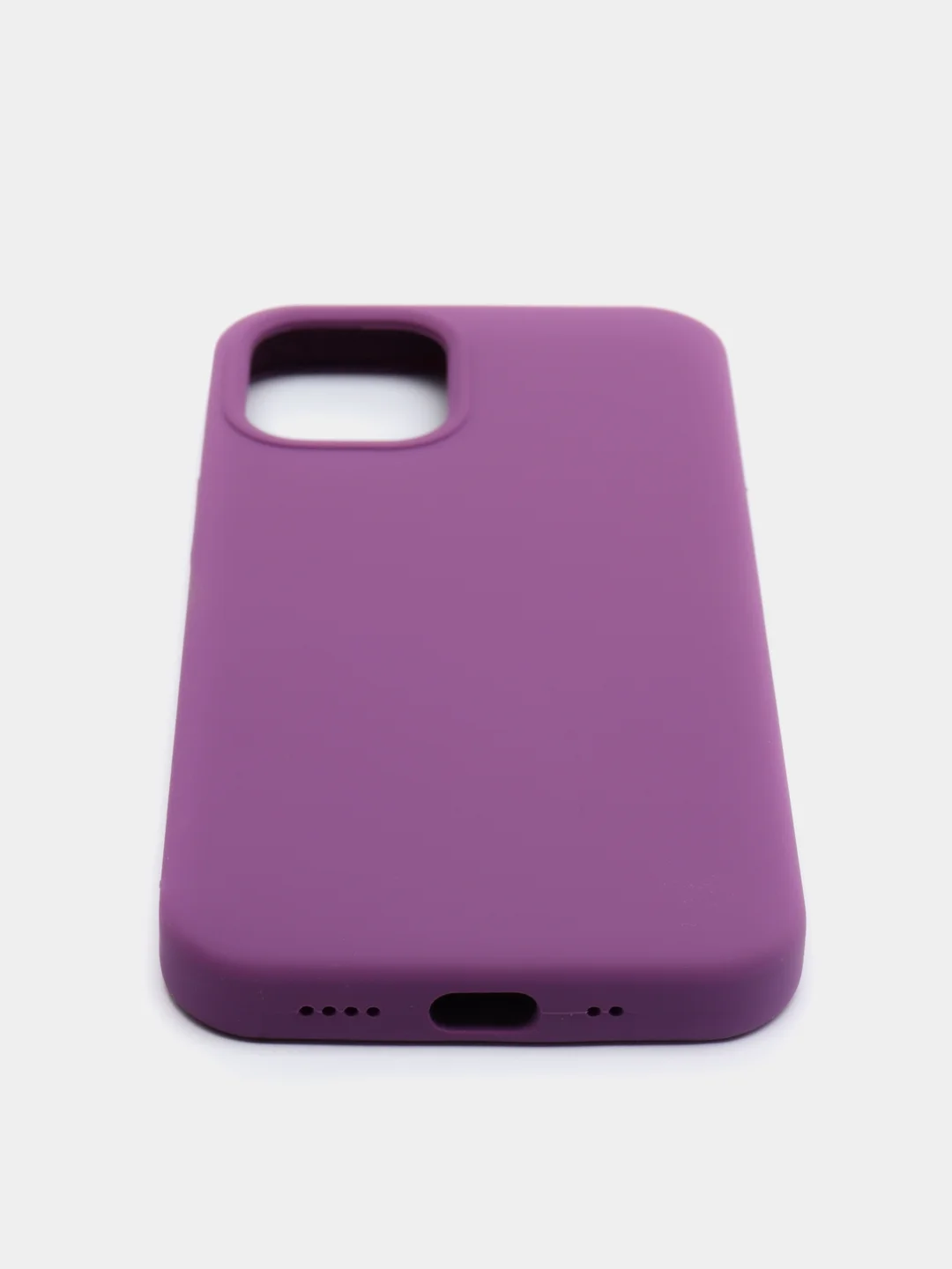 Фиолетовый чехол на iPhone X, XS, XR, 7, 8, se, 12, 12 Pro, Mini, Max silicone case, закрытый низ, бархат внутри