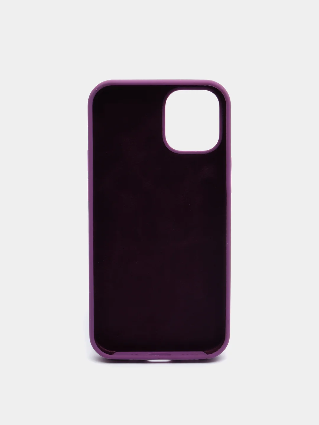Фиолетовый чехол на iPhone X, XS, XR, 7, 8, se, 12, 12 Pro, Mini, Max silicone case, закрытый низ, бархат внутри