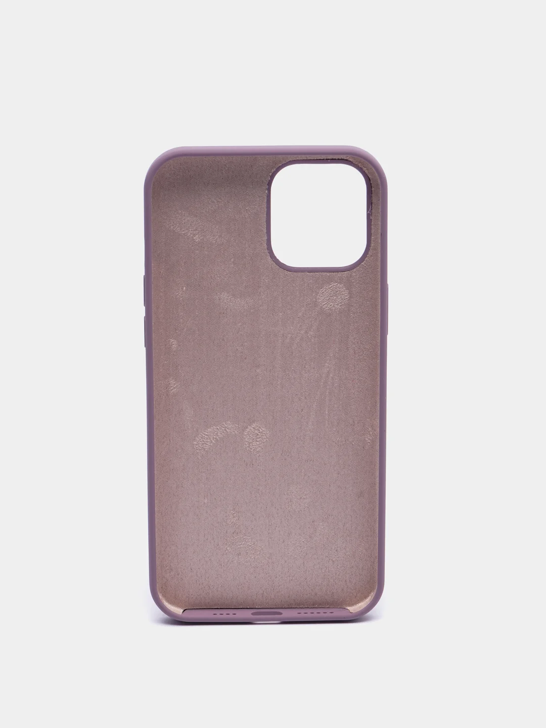 Пурпурный чехол на iPhone X, XS, XR, 7, 8, se, 12, 12 Pro, Mini, Max silicone case, закрытый низ, бархат внутри