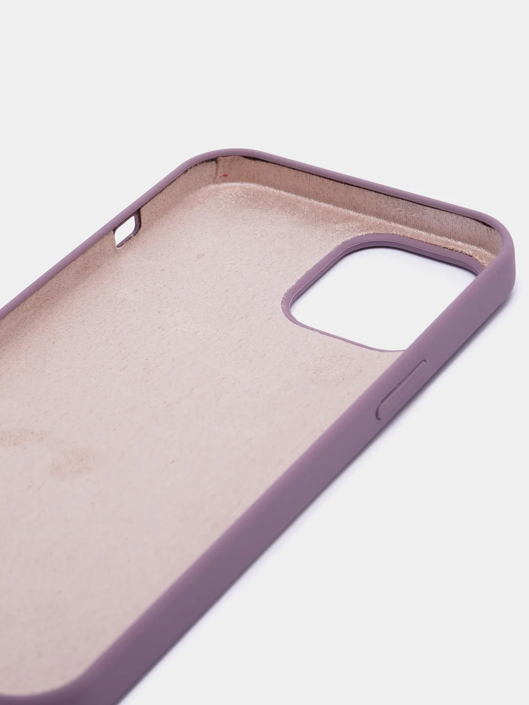 Пурпурный чехол на iPhone X, XS, XR, 7, 8, se, 12, 12 Pro, Mini, Max silicone case, закрытый низ, бархат внутри