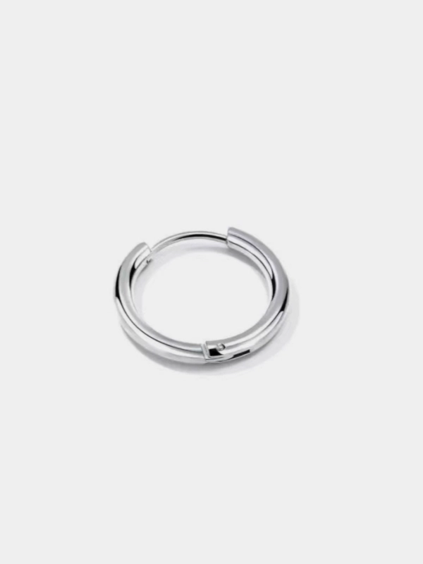 Серьга-кольцо из медицинской стали, мужская, 8 мм, 12 мм, 14 мм, 1 штука