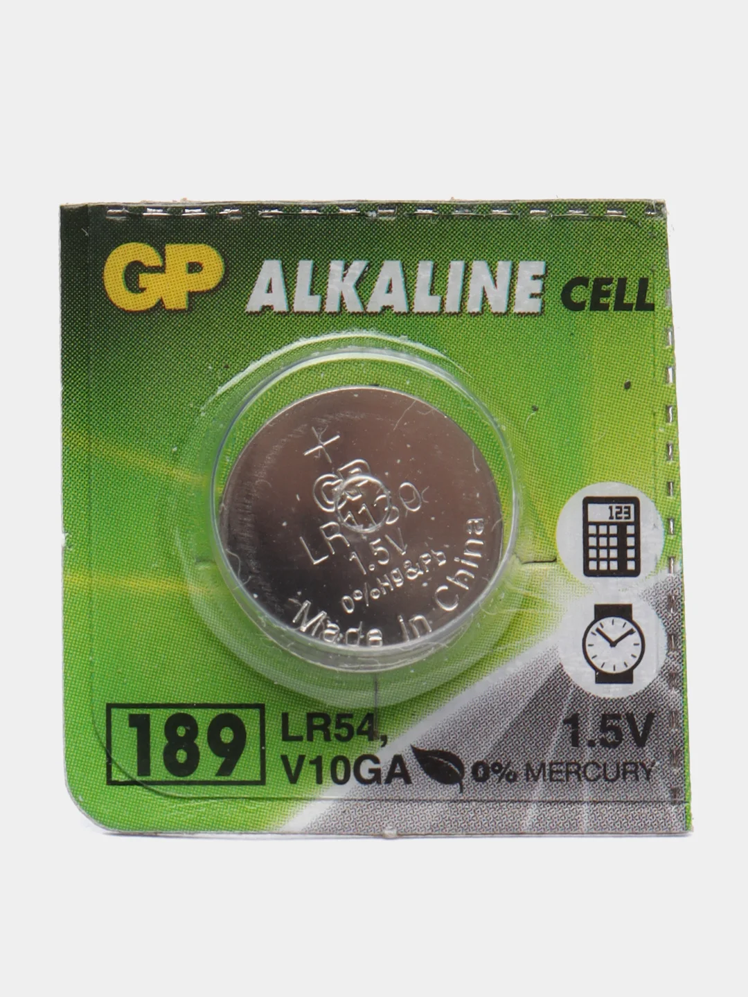 Батарейки GP AG10 (LR1130, G10, LR54, 389, 390, SR1130) для калькулятора