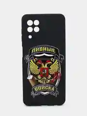 Хаки чехол для Samsung A22 (самсунг), силиконовый, с принтом