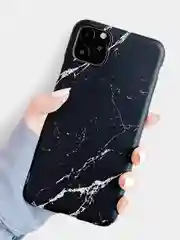 Черный чехол для Apple iPhone XR с мраморным рисунком