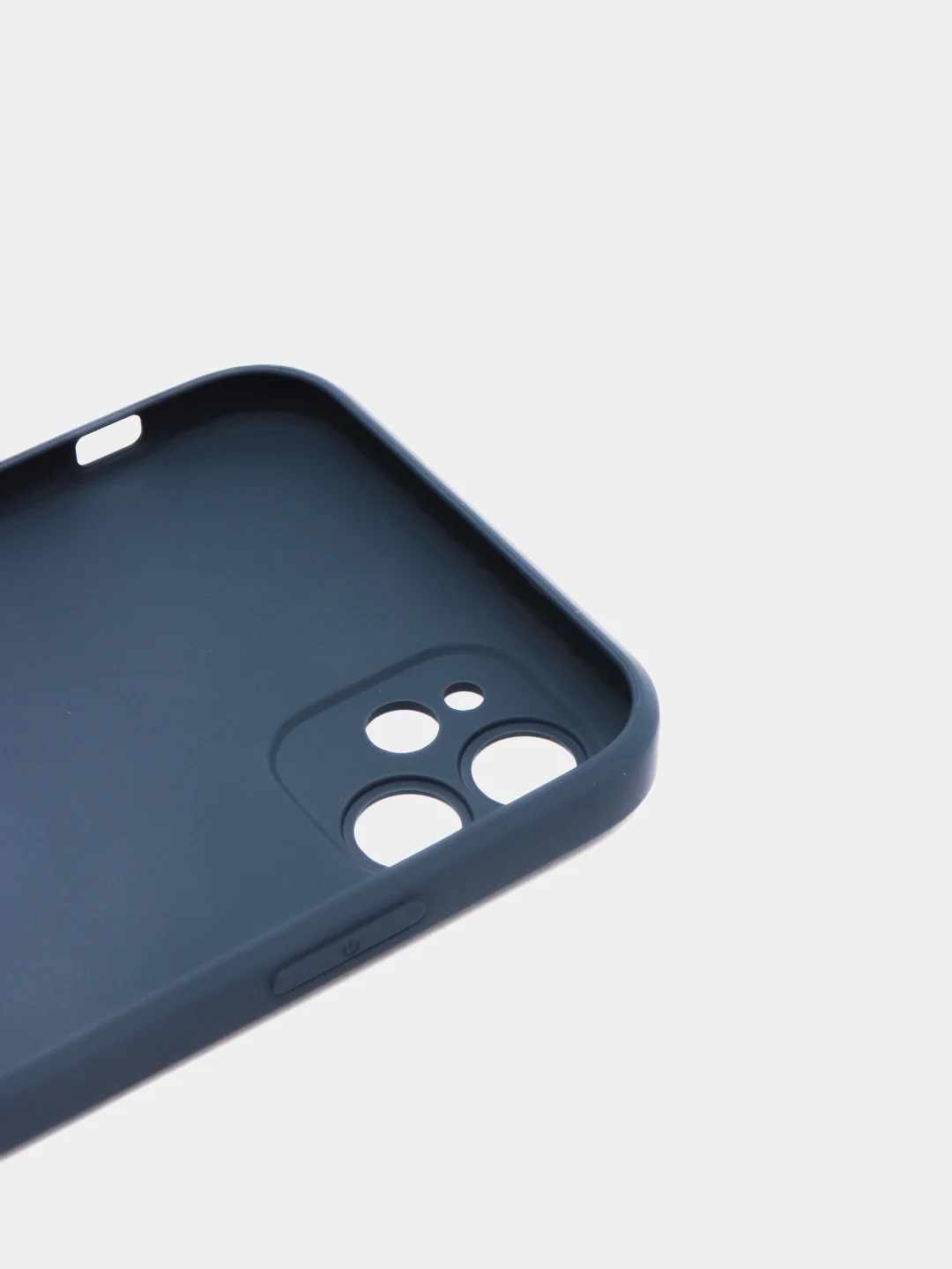 Темно-синий чехол силиконовый со стеклянной панелью для Apple iPhone 11 (Айфон 11)