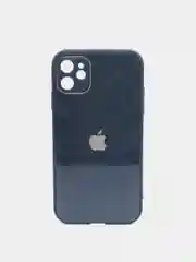 Темно-синий чехол силиконовый со стеклянной панелью для Apple iPhone 11 (Айфон 11)