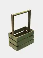 Лесной зеленый ящик из реек с ручками 220х120х140мм. Корзинка.Кашпо.Бокс