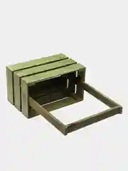 Лесной зеленый ящик из реек с ручками 220х120х140мм. Корзинка.Кашпо.Бокс