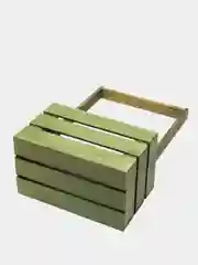 Лесной зеленый ящик из реек с ручками 220х120х140мм. Корзинка.Кашпо.Бокс