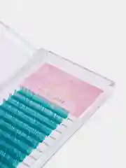 Тёмно-бирюзовый ресницы для наращивания Цветные, Mix 8-15 mm. Изгиб D, 0,10мм