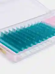 Тёмно-бирюзовый ресницы для наращивания Цветные, Mix 8-15 mm. Изгиб D, 0,10мм