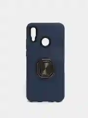 Темно-синий чехол Huawei P Smart 2019 / Honor 10 Lite, Хонор 10лайт с металлическим кольцом подставкой