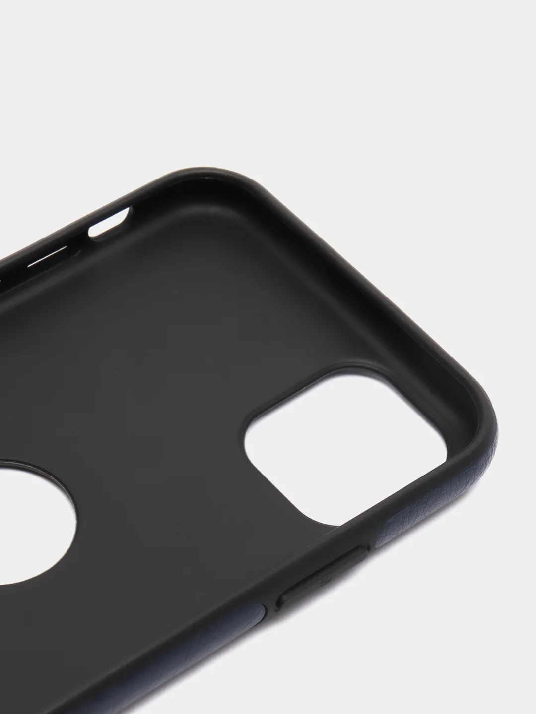 Темно-синий чехол для iPhone 14 / 11 / 12 / 13 Pro Max Plus кожаный на айфон про макс