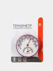 Термометр с измерением влажности, 6,3 см, 3 цвета