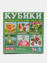 Зеленый кубики с картинками, 9 штук