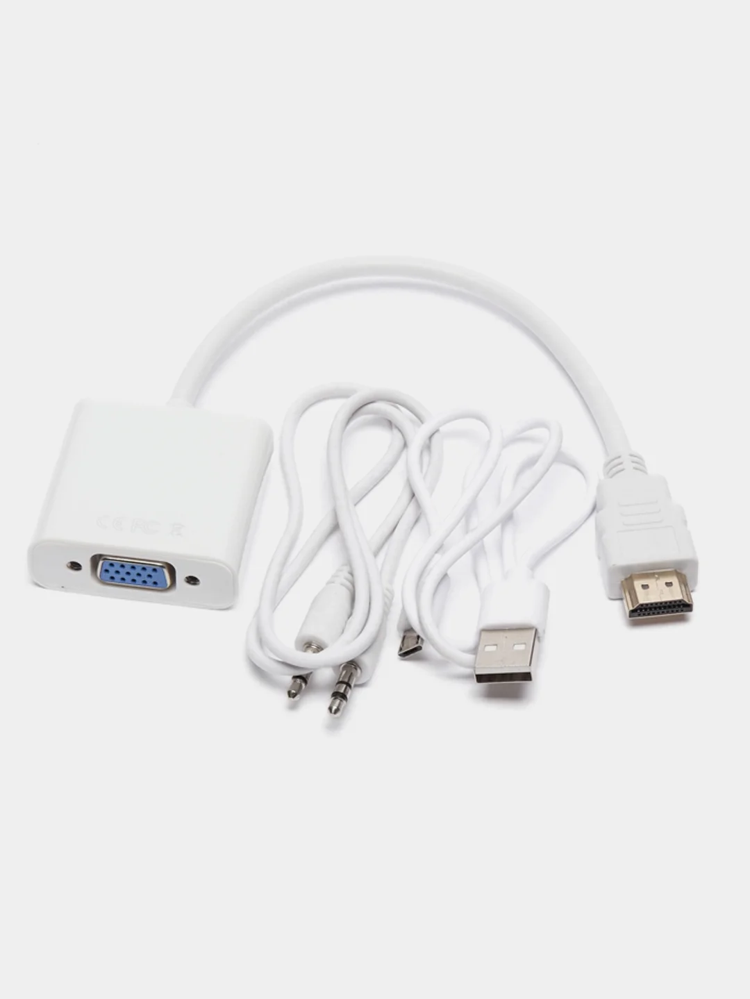 Молочный адаптер HDMI to VGA, 20 см, переходник VGA на HDMI, кабель HDMI - VGA, конвертер HDMI - VGA