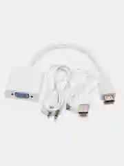 Молочный адаптер HDMI to VGA, 20 см, переходник VGA на HDMI, кабель HDMI - VGA, конвертер HDMI - VGA