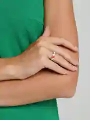 Розовый кольцо Cердечки безразмерное