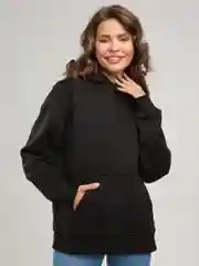 Черный худи женское, оверсайз, утепленное с начесом