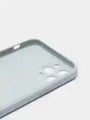 Небесно-голубой чехол для iPhone Xr/ 11/ 12/ mini/ Pro/ ProMax, силиконовый со стеклянной панелью