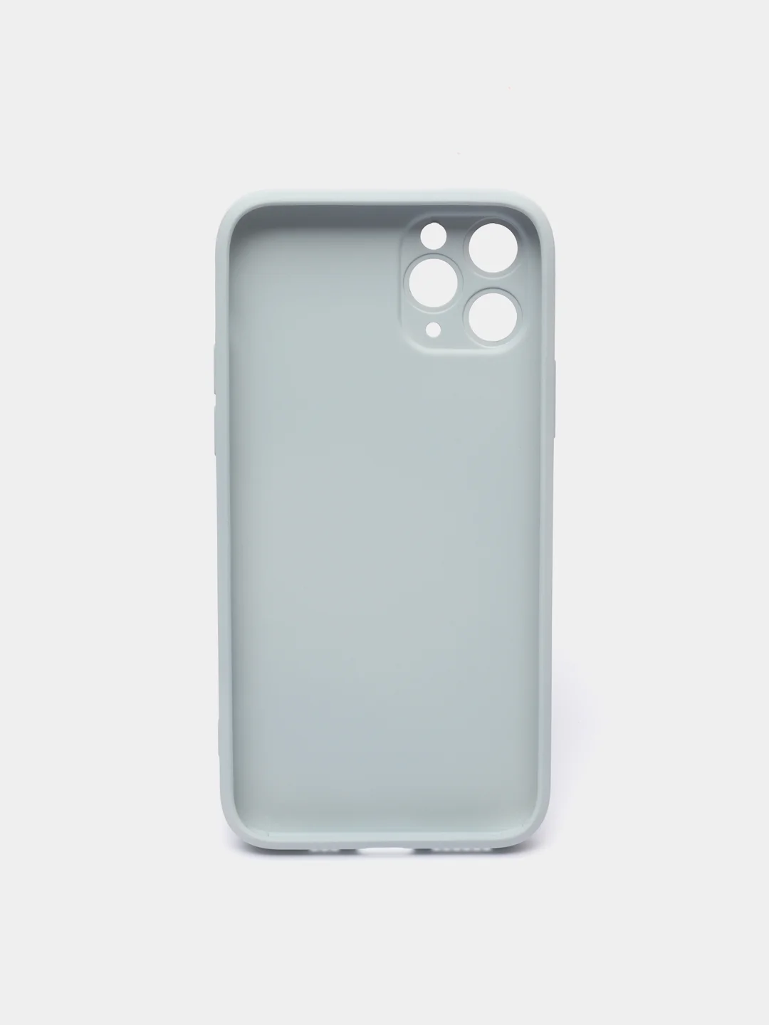 Небесно-голубой чехол для iPhone Xr/ 11/ 12/ mini/ Pro/ ProMax, силиконовый со стеклянной панелью