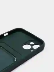 Зеленый чехол с карманом для карты и мягкой вставкой для iPhone 13, 13 Pro, 13 Pro Max