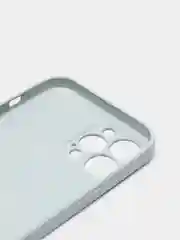Небесно-голубой чехол для iPhone Xr/ 11/ 12/ mini/ Pro/ ProMax, силиконовый со стеклянной панелью