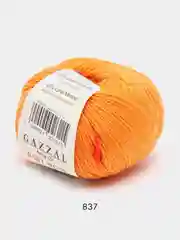 Оранжевый пряжа  Gazzal Baby Wool  20% Кашемир 40% Акрил 40% Мериносовая шерсть 50г 175м