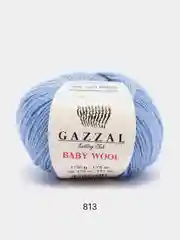 Голубой пряжа  Gazzal Baby Wool  20% Кашемир 40% Акрил 40% Мериносовая шерсть 50г 175м