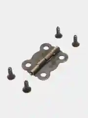Бронзовый петля фигурная для шкатулки, накладная, бронзовая, металл, 20 х 17 мм, шурупы в комплекте