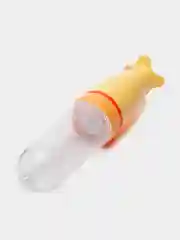 Желтый бутылочка детская для кормления, силиконовая, с ложкой